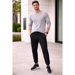 Old Navy Jogger Mens XLT Tall Black Go Dry Athletic Sleektech Sweatpants Lounge